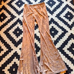 Champagne velvet bell bottoms